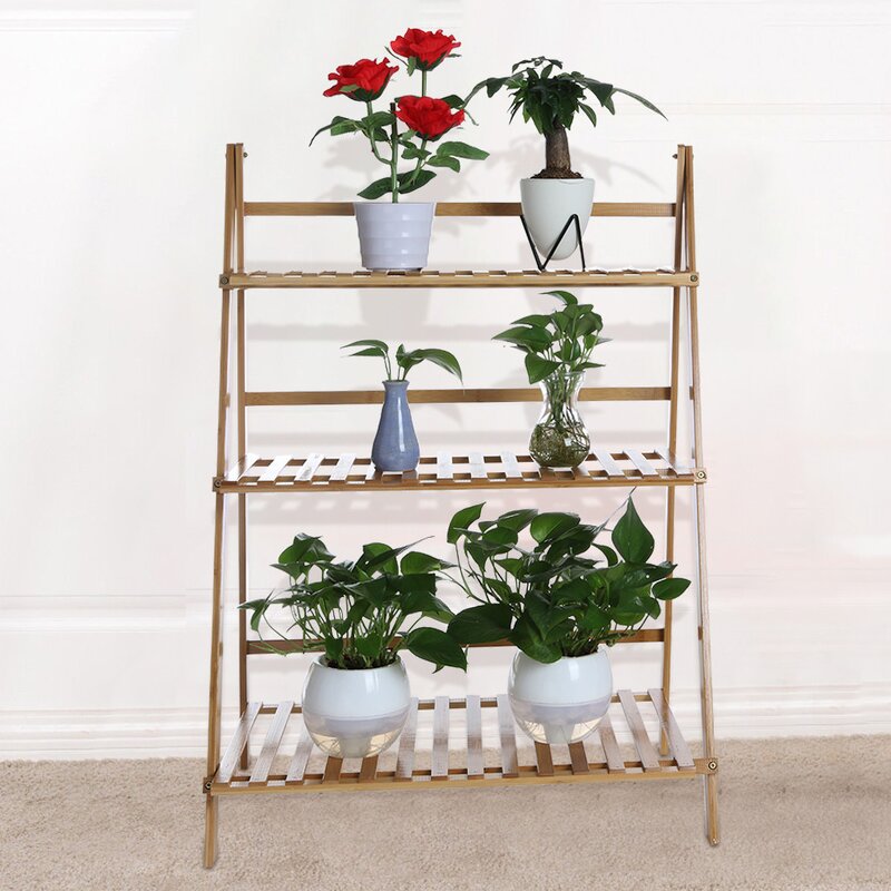 Arlmont & Co. 3-Tier Bamboo Plant Stand | Wayfair